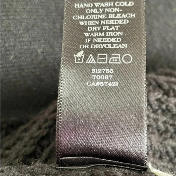 Ann Taylor | Black 3/4 Length Sleeve Merino Wool Cardigan Faux Fur Collar XS EUC - Picture 7 of 9